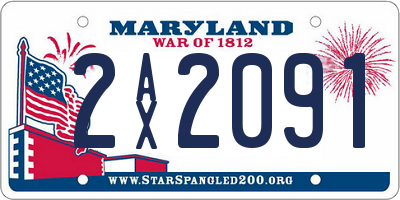 MD license plate 2AX2091