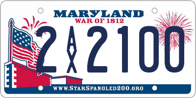 MD license plate 2AX2100