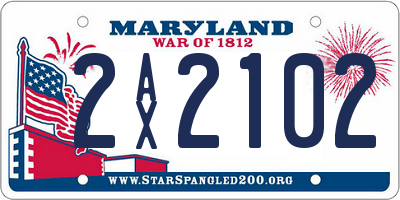 MD license plate 2AX2102