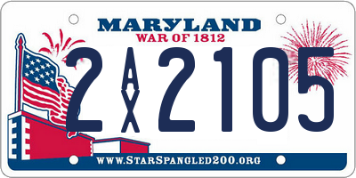 MD license plate 2AX2105