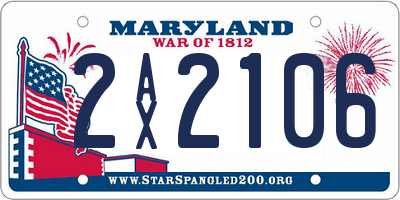MD license plate 2AX2106