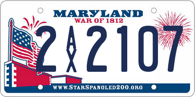 MD license plate 2AX2107