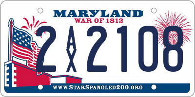 MD license plate 2AX2108