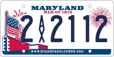 MD license plate 2AX2112