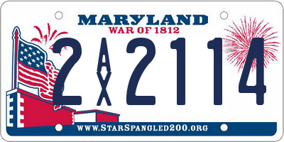 MD license plate 2AX2114