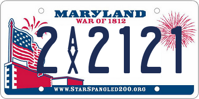 MD license plate 2AX2121