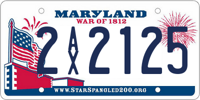 MD license plate 2AX2125