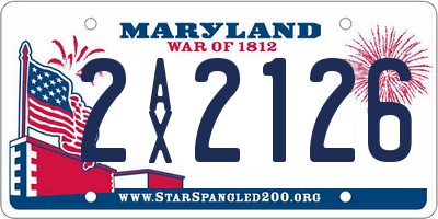 MD license plate 2AX2126