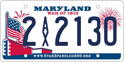 MD license plate 2AX2130