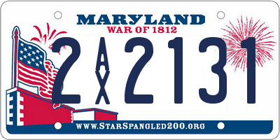 MD license plate 2AX2131