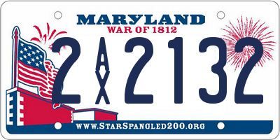MD license plate 2AX2132