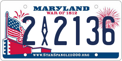 MD license plate 2AX2136