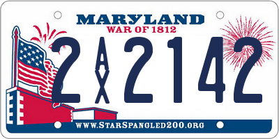MD license plate 2AX2142