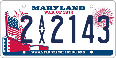MD license plate 2AX2143