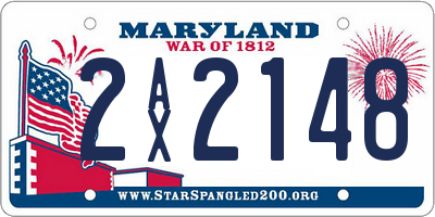 MD license plate 2AX2148