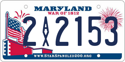 MD license plate 2AX2153
