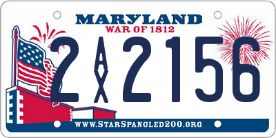 MD license plate 2AX2156