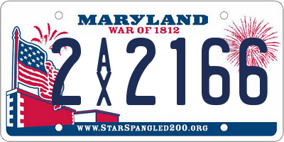 MD license plate 2AX2166