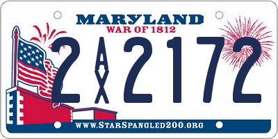 MD license plate 2AX2172