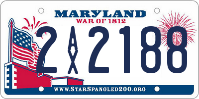 MD license plate 2AX2188