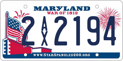 MD license plate 2AX2194
