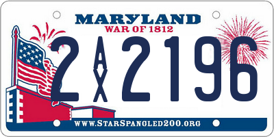 MD license plate 2AX2196