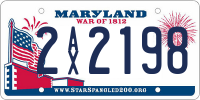 MD license plate 2AX2198