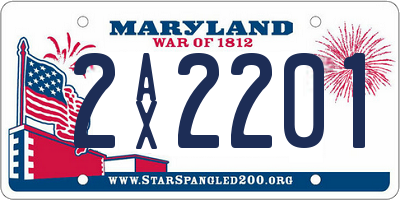MD license plate 2AX2201