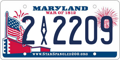 MD license plate 2AX2209