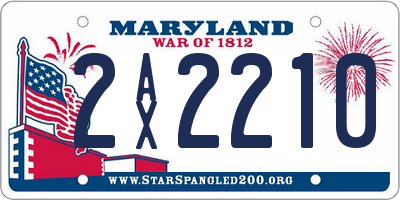 MD license plate 2AX2210