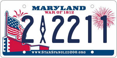 MD license plate 2AX2211