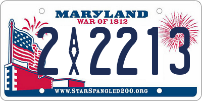 MD license plate 2AX2213