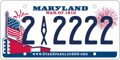 MD license plate 2AX2222