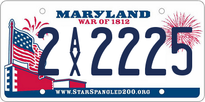 MD license plate 2AX2225