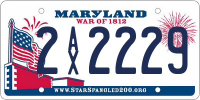 MD license plate 2AX2229