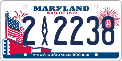 MD license plate 2AX2238