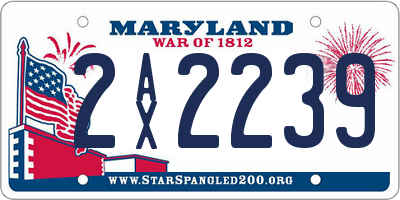 MD license plate 2AX2239