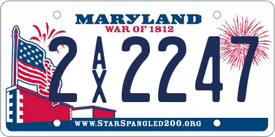 MD license plate 2AX2247