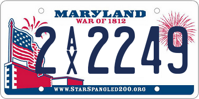 MD license plate 2AX2249