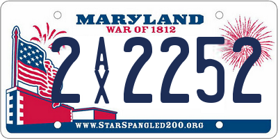 MD license plate 2AX2252