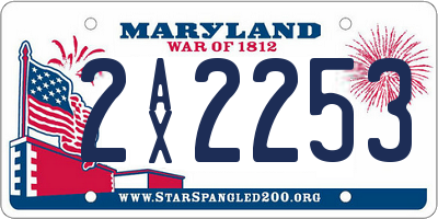 MD license plate 2AX2253