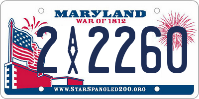 MD license plate 2AX2260