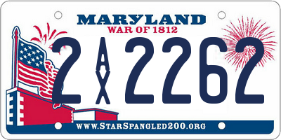 MD license plate 2AX2262