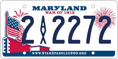 MD license plate 2AX2272