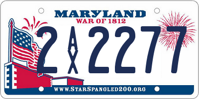MD license plate 2AX2277