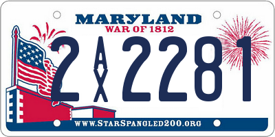 MD license plate 2AX2281