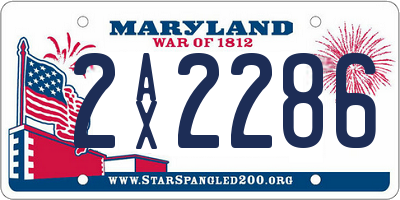 MD license plate 2AX2286