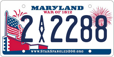 MD license plate 2AX2288