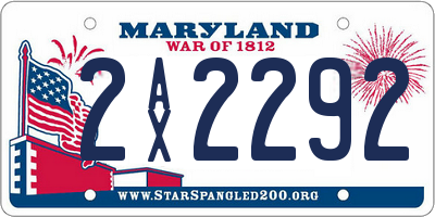 MD license plate 2AX2292