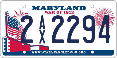 MD license plate 2AX2294
